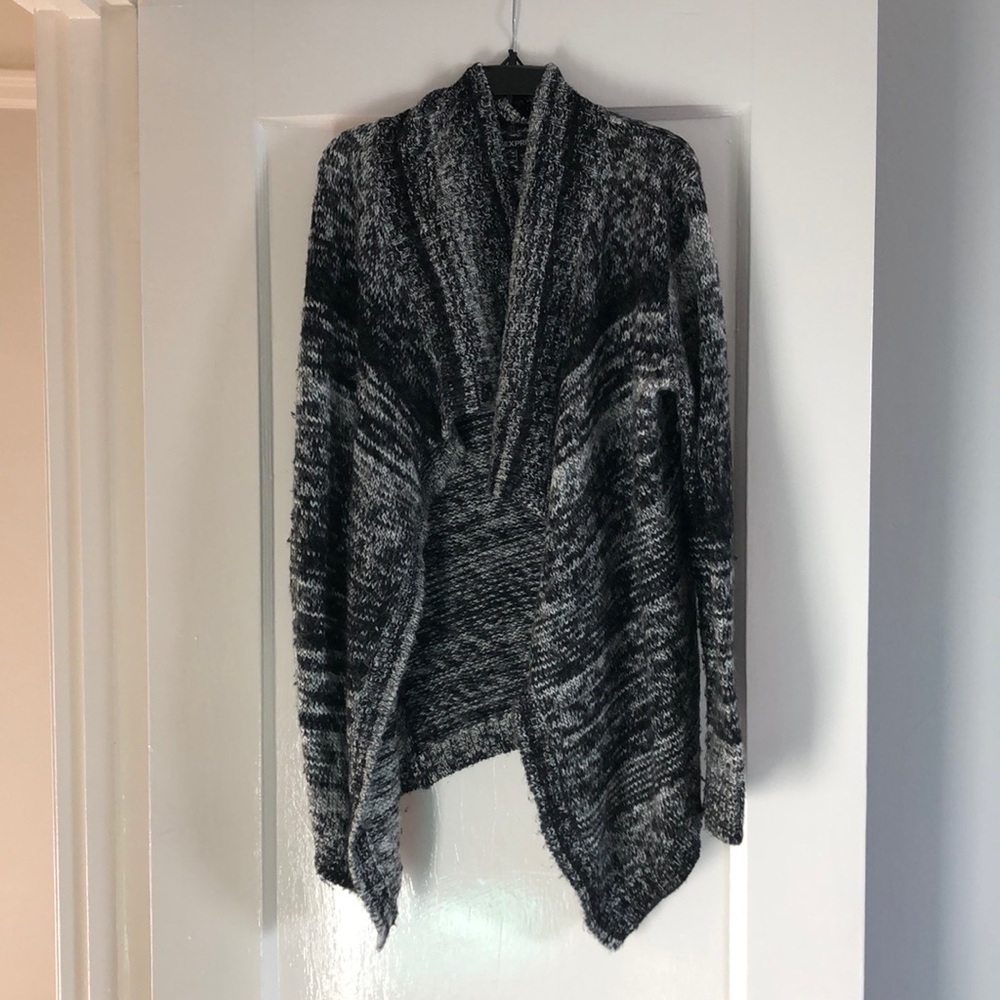 Black and white cardigan sweater